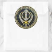 宝石と金ゴールドを使用した装飾カンダシンボル ラウンドシール (バッグ)