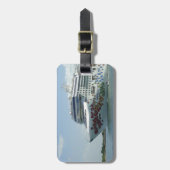 宝石によって散りばめられる弓Prsonalized ラゲッジタグ (正面縦)