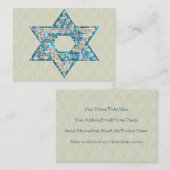 宝石によって飾られるダビデの星 名刺 (正面/裏面)