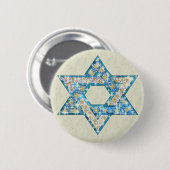 宝石によって飾られるダビデの星 缶バッジ (正面&裏面)