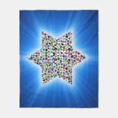 宝石のあるダビデの星 フリースブランケット (正面)