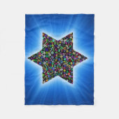 宝石のあるダビデの星 フリースブランケット (正面)