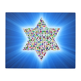 宝石のあるダビデの星 メタルプリント