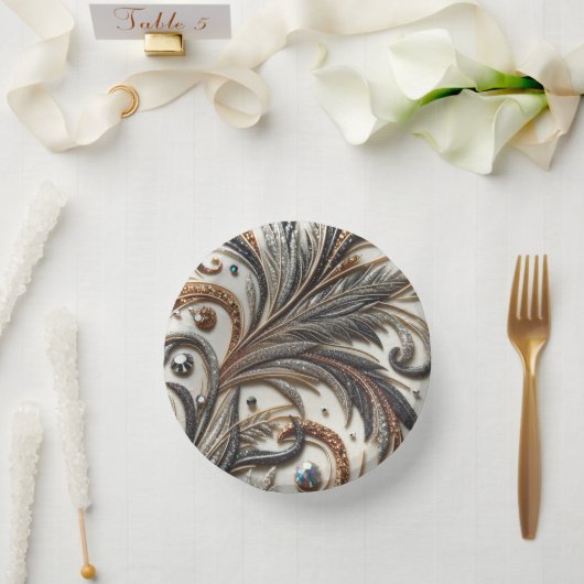 宝石のようなゴージャスなバロックデザイン ペーパーボウル (ウェディング)