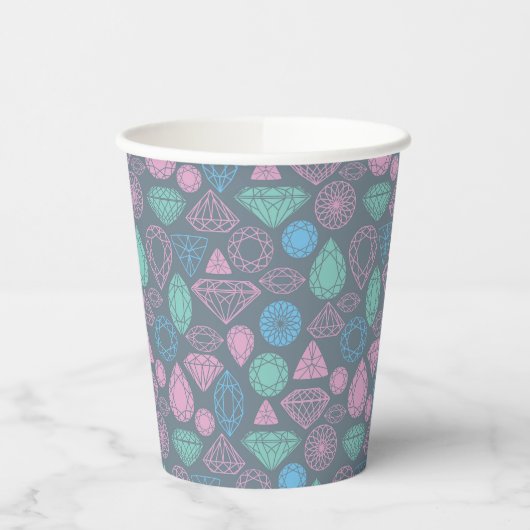 宝石のアイコンのパターン 紙コップ (左)