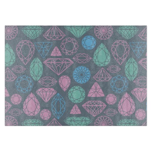 宝石のアイコンパターン カッティングボード (正面)