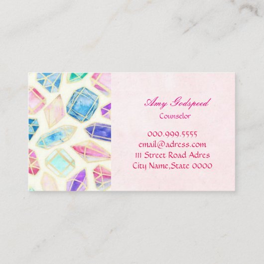 宝石のイラスト 横型 名刺 (裏面)