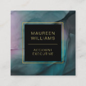 宝石のエレガントトーンのカラーで大理石インクを洗浄 スクエア名刺 (正面)