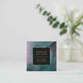 宝石のエレガントトーンのカラーで大理石インクを洗浄 スクエア名刺 (スタンド正面)