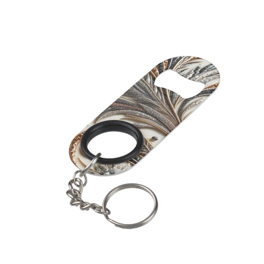 宝石のキラキラした花柄 キーホルダー栓抜き (裏面アングル)