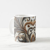 宝石のキラキラした花柄 コーヒーマグカップ (正面左)