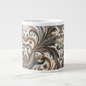 宝石のキラキラした花柄 ジャンボコーヒーマグカップ (正面)