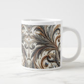 宝石のキラキラした花柄 ジャンボコーヒーマグカップ (右)