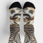 宝石のキラキラした花柄 ソックス (上部)