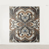 宝石のキラキラした花柄 タペストリー (正面)