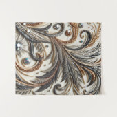 宝石のキラキラした花柄 タペストリー (正面(横))