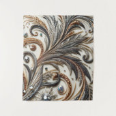 宝石のキラキラした花柄 タペストリー (正面)