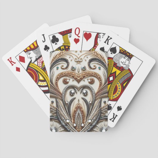 宝石のキラキラした花柄 トランプ (裏面)