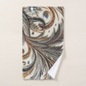 宝石のキラキラした花柄 バスタオルセット (ハンドタオル)