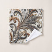 宝石のキラキラした花柄 バスタオルセット (ウォッシュタオル)