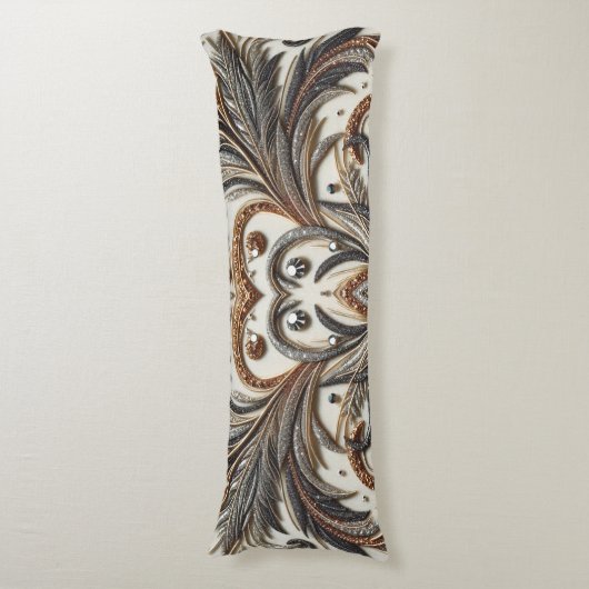 宝石のキラキラした花柄 ボディピロー (正面縦)