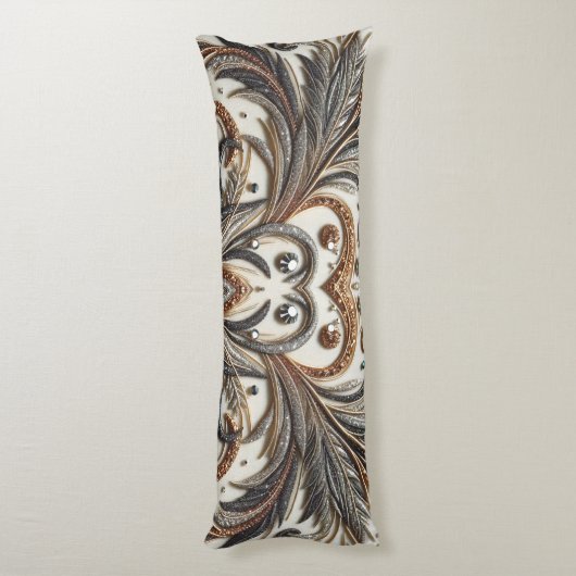 宝石のキラキラした花柄 ボディピロー (裏面 (縦))