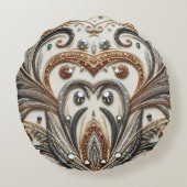 宝石のキラキラした花柄 ラウンドクッション (裏面)