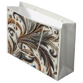 宝石のキラキラした花柄 ラージペーパーバッグ (正面アングル)