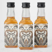 宝石のキラキラした花柄 リキュールボトルラベル (ボトル)