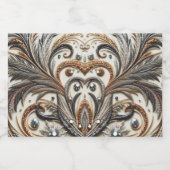 宝石のキラキラした花柄 リキュールボトルラベル (シングルラベル)