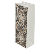 宝石のキラキラした花柄 ワインギフトバッグ (正面アングル)