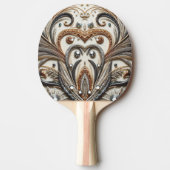 宝石のキラキラした花柄 卓球ラケット (正面)