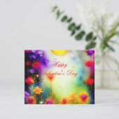 宝石のハートと花のバレンタイン シーズンカード (スタンド正面)