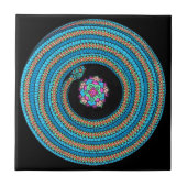 宝石のヘビの曼荼羅のDecoのタイルの/blackのタイル タイル (正面)