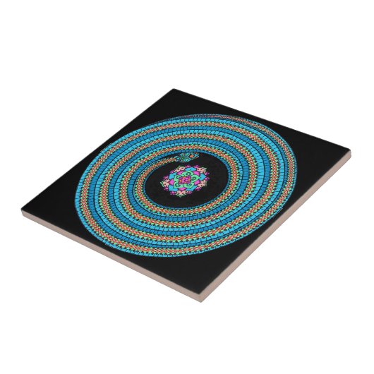 宝石のヘビの曼荼羅のDecoのタイルの/blackのタイル タイル (側面)