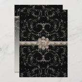 宝石の一見の銀のきらきら光るな八角形のダイヤモンドの渦巻 メニュー (正面/裏面)