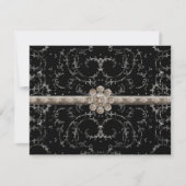 宝石の一見の銀のきらきら光るな八角形のダイヤモンドの渦巻 招待状 (正面)