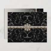 宝石の一見の銀のきらきら光るな八角形のダイヤモンドの渦巻 招待状 (正面/裏面)