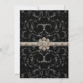 宝石の一見の銀のきらきら光るな八角形のダイヤモンドの渦巻 招待状 (正面)