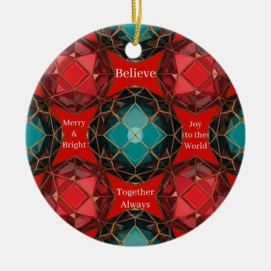 宝石の万華鏡 クリスマス セラミックオーナメント (正面)