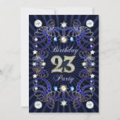 宝石の固まりとの第23誕生会の招待 招待状 (正面)