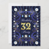 宝石の固まりとの第32誕生会の招待 招待状 (正面)