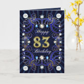 宝石の塊を持つ83歳の誕生日カード カード (黄色い花)