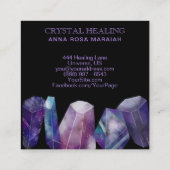 *宝石の宇宙の宝石用原石の水彩画の宇宙水晶 スクエア名刺 (裏面)