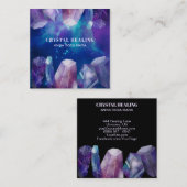 *宝石の宇宙の宝石用原石の水彩画の宇宙水晶 スクエア名刺 (正面/裏面)