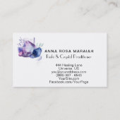 *宝石の宇宙の宝石用原石の水彩画の宇宙水晶 名刺 (裏面)