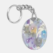 宝石の庭|の紫色のパステル調の花びら キーホルダー (正面左)