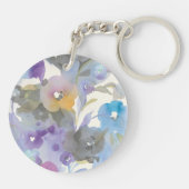 宝石の庭|の紫色のパステル調の花びら キーホルダー (裏面)