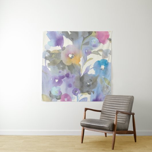 宝石の庭|の紫色のパステル調の花びら タペストリー (インサイチュ(横))