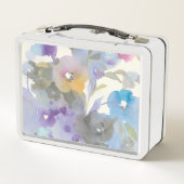 宝石の庭|の紫色のパステル調の花びら メタルランチボックス (裏面)